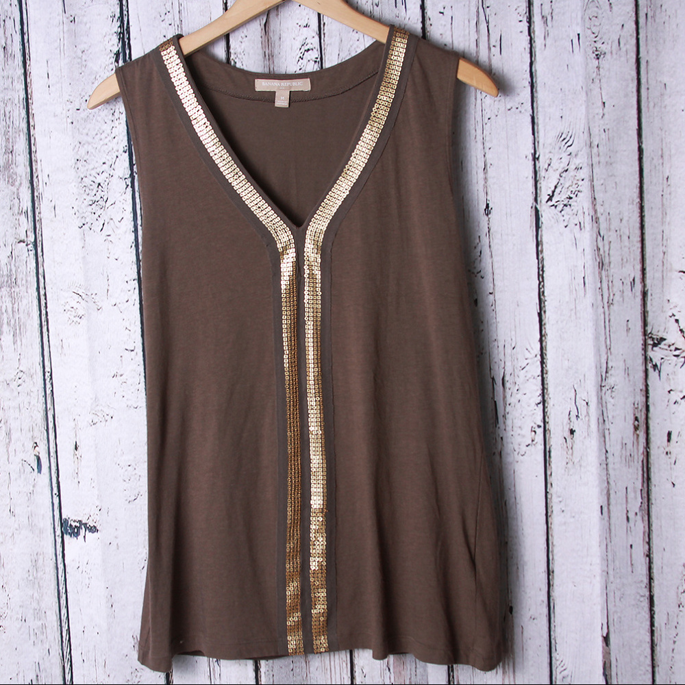 Banana Republic Top with Sequence Accent Size M